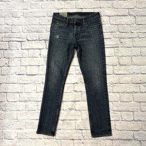 Hollister Super Skinny Jeans Button Fly Distressed Blue Denim Men’s Size 30 X 30